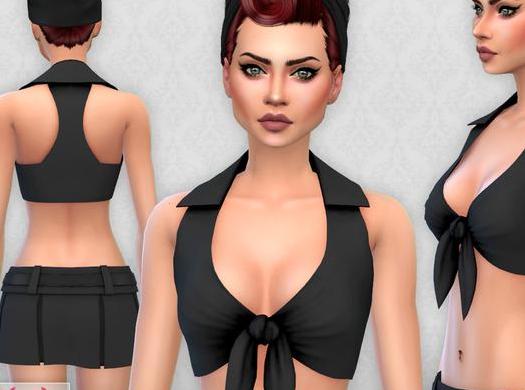 求模拟人生4 Vane拉拉队长活力胸衣上衣模拟人生4mod资源！