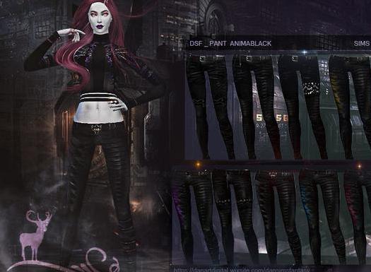 哪里有模拟人生4 ANIMA庞克黑色系褶皱机车皮裤MOD百度网盘地址!