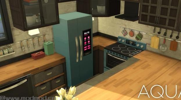 求模拟人生4 v1.38H&amp;B简约智能豪华双开门立式冰箱MOD网盘！