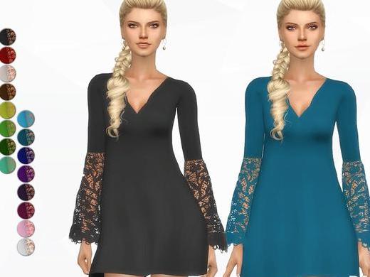 谁能给我模拟人生4 女士V领蕾丝袖子长上衣MODmod下载地址吗？