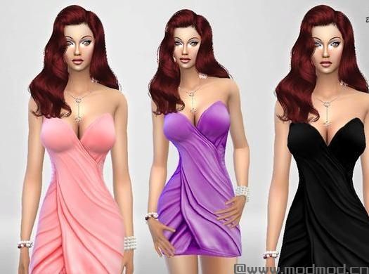 请问谁有免费使用的模拟人生4 Intreccio麻花缎子抹胸裹身迷你裙MOD?