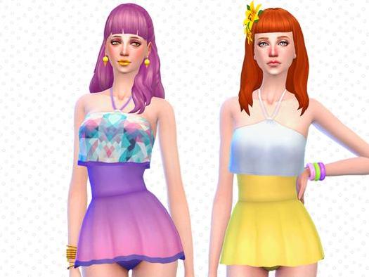 请问谁有免费使用的模拟人生4 Lidalin女士薄纱连体围裙泳装MOD?