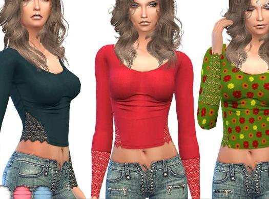 来分享模拟人生4 v1.31女士棉布材质蕾丝角高腰衣MOD下载资源！