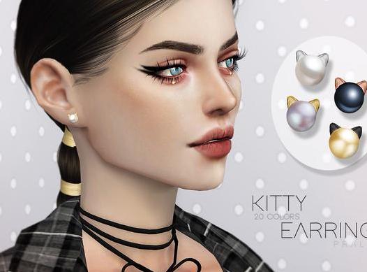 求哪里可以下载模拟人生4 v1.31女士Kitty猫咪迷你小耳钉MOD？