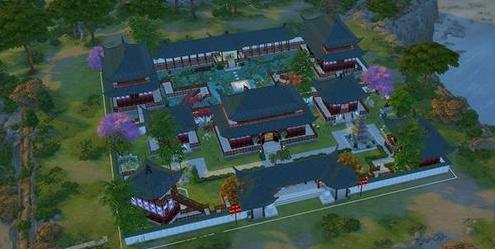 求模拟人生4 v1.36浣沙溪中式传统园林府邸房屋MOD资源！