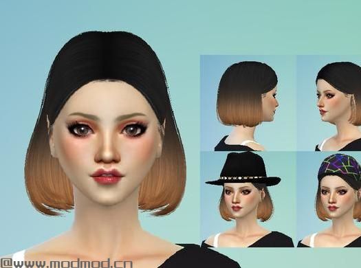 求模拟人生4 Pisces女生偶像剧范清新中分短发MOD资源！