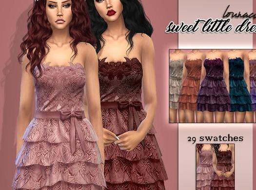 求分享模拟人生4 Lounacutex女士甜美可爱系蕾丝小塔裙MOD下载地址!