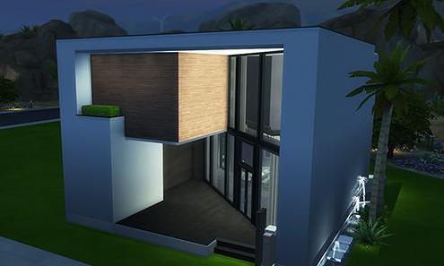 模拟人生4 v1.31后现代方形设计感实用小别墅MOD