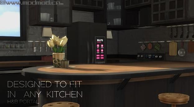 求模拟人生4 v1.38H&amp;B简约智能豪华双开门立式冰箱MOD网盘！