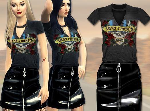 来分享模拟人生4 v1.31太阳玫瑰哥特骷髅皮裙套装MOD下载资源！