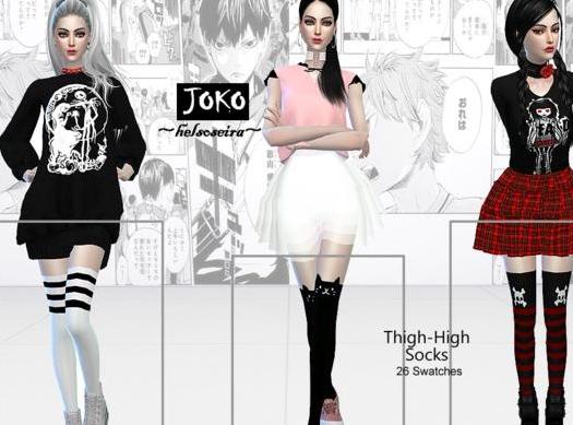 模拟人生4 JOKO可爱女生过膝袜整合包MOD
