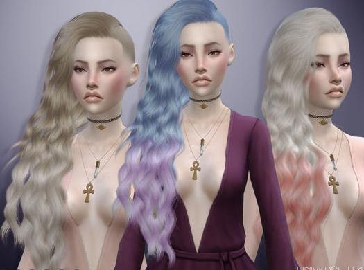 求分享模拟人生4 v1.31女士科幻风半边长披肩挑染卷发MOD下载地址!