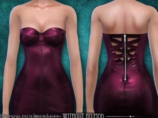 请问谁有免费使用的模拟人生4 v1.31Exclusion皮革材质背拉链迷你裙MOD?