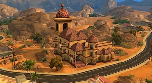 求分享模拟人生4 v1.36楼兰小筑豪华别墅沙景房屋MOD下载地址!