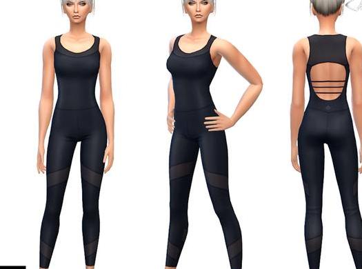 请问谁有免费使用的模拟人生4 女士健身帝国黑色高弹力连体紧身衣MOD?