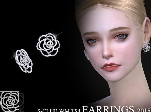 模拟人生4 女士玫瑰花环钻石耳钉MOD