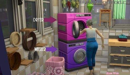 请问谁有免费下载的模拟人生4 v1.38滚筒洗衣机紫色粉红重新着色MOD?