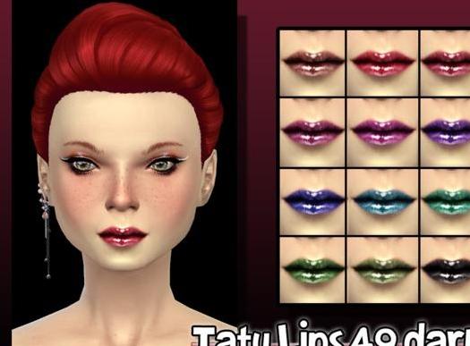 求模拟人生4 v1.31女士暗黑系深色高亮唇彩包MOD网盘！