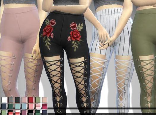 模拟人生4 v1.31女士前开口交叉捆绳紧身裤MOD