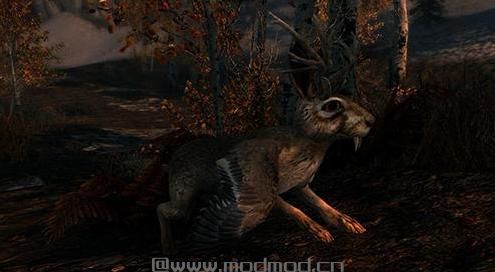 上古卷轴5 复活节Wolpertinger鹿角翼兔生物MOD