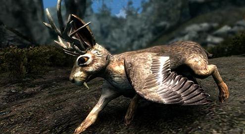 上古卷轴5 复活节Wolpertinger鹿角翼兔生物MOD