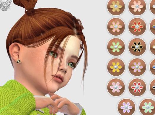 哪里有模拟人生4 小朋友儿童小花钻石耳钉MOD百度网盘地址!