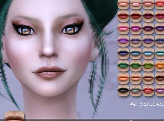 模拟人生4 l149女士光粉效果哑光均匀冰感唇彩包MOD