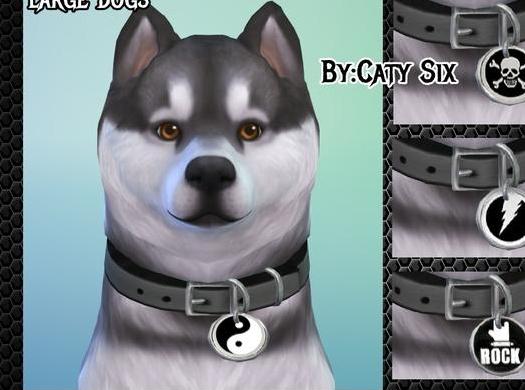 模拟人生4 v1.36个性黑白圆徽章大狗狗项环MOD