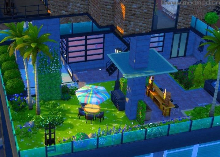 模拟人生4MOD：日蚀公寓森林版【40X30】很美的一座公寓