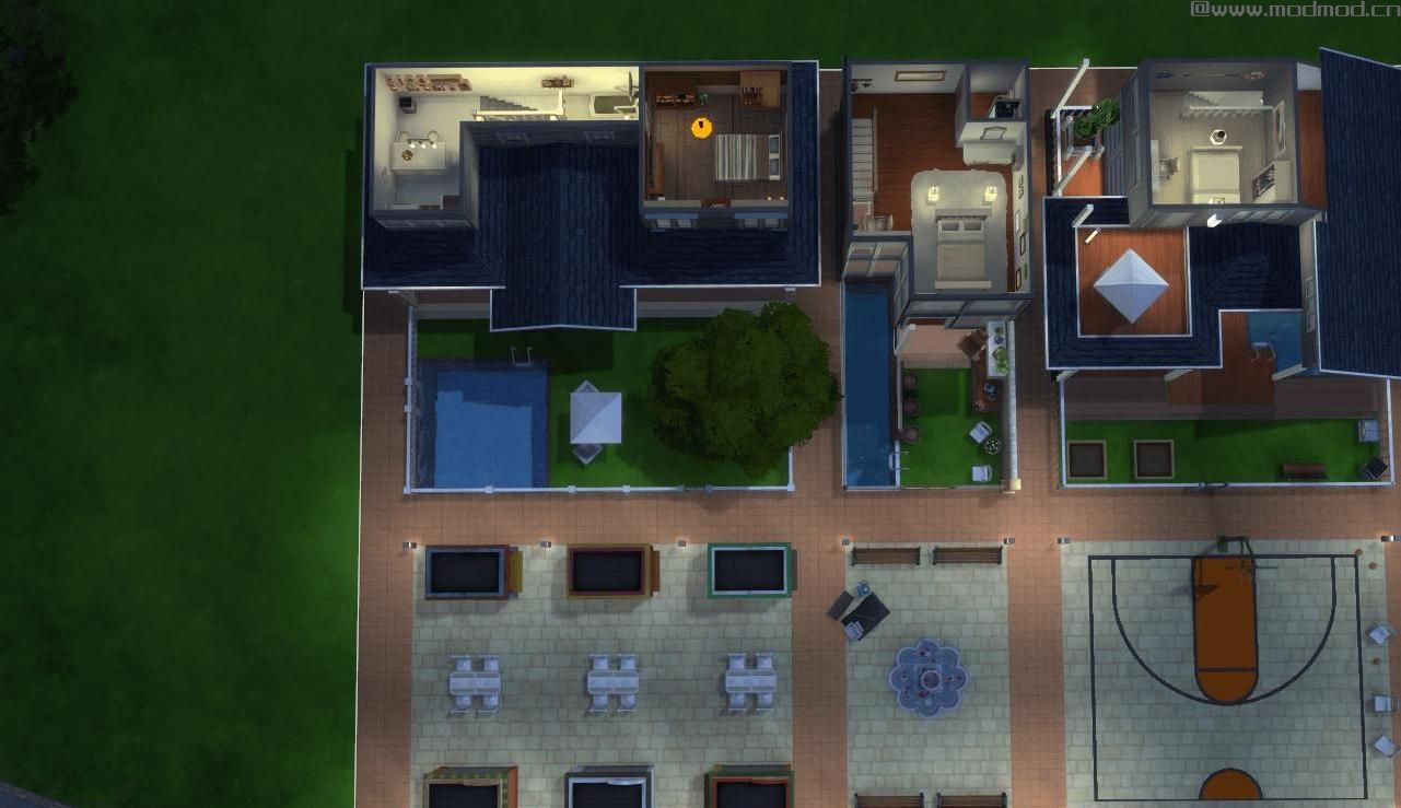 模拟人生4MOD：【3DM-Sims小组】不必切图，真正的邻里生活，温馨社区，你值得拥有。毕竟我这个只喜欢捏房子的人都在这个社区玩了好几天