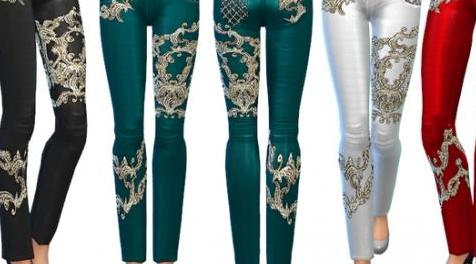 模拟人生4MOD： ekinege Embellished Leather Pants