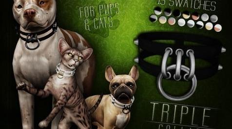 模拟人生4MOD：Triple Collar for Cats & Dogs 狗狗的项圈