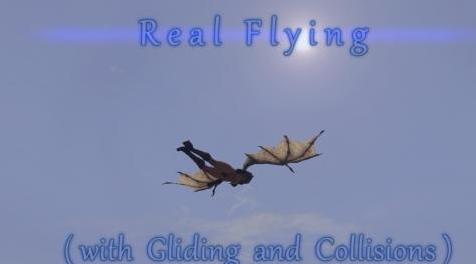 上古卷轴5：天际MOD：Real Flying (with Gliding and Collisions)-真正的飞行（滑翔和碰撞）v1.10