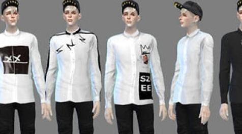 模拟人生4MOD：[seze]printed_shirts 男士服装