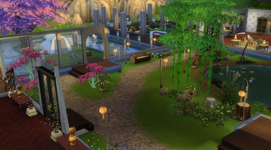 【弥花小筑】50X50，室内花园，空中花园，钓鱼池，对称设计~