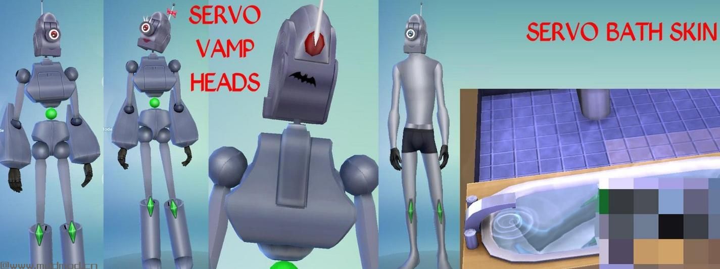 模拟人生4MOD：一款男女通用机器人造型道具服(补上机器人独立角色档) by Esmeralda(绝搞系列)