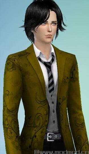 模拟人生4MOD：男士专用】=======秀气花纹西装制服=========by fff6667