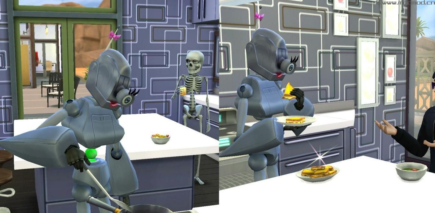 模拟人生4MOD：一款男女通用机器人造型道具服(补上机器人独立角色档) by Esmeralda(绝搞系列)