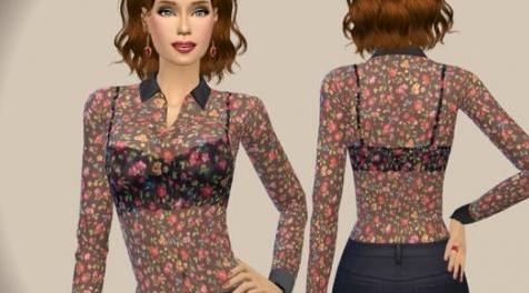 模拟人生4MOD：Paogae Transparent Blouse-透明女衬衫