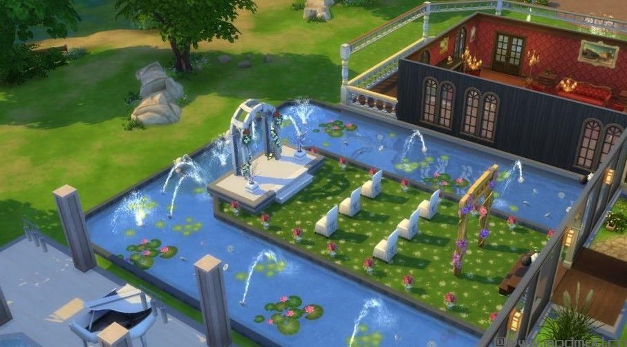 【弥花小筑】50X50，室内花园，空中花园，钓鱼池，对称设计~