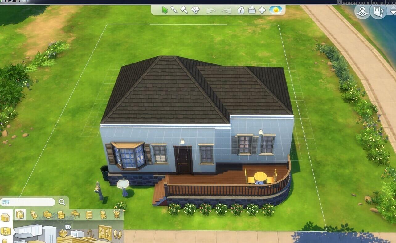 模拟人生4MOD：20x15 日落小居 随便捣捣的小屋....不知有没有人喜欢~~~