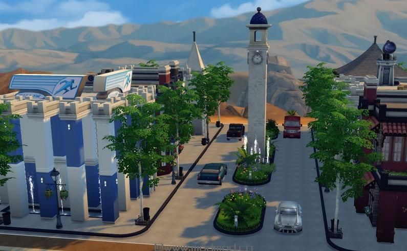 模拟人生4MOD：时 钟 塔 广 场 泳 池 版