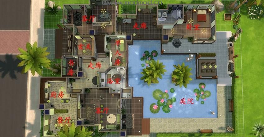 模拟人生4MOD：【3DM-Sims小组】【原创】40X30 现代别墅 &mdash;&mdash;&mdash;&mdash;首次建房希望大家喜欢！！！！！！
