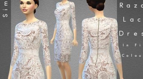 模拟人生4MOD：女性复古蕾丝连衣裙 by hrekkjavaka
