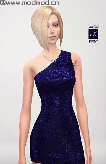 模拟人生4MOD：斜肩礼服 不知有人发过没