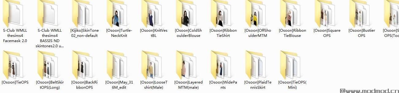 模拟人生4MOD：Osoon服装合集 看不了吃亏！看不了上当