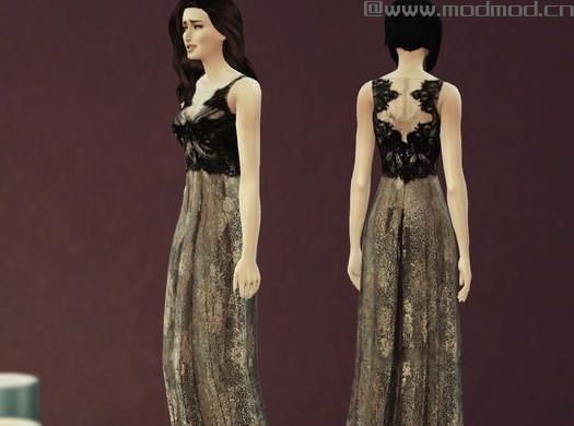 模拟人生4MOD：女性超仙气质长裙 by April