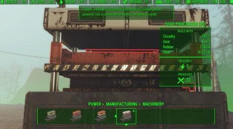 辐射4MOD：食物加工机&mdash;&mdash;Contraptions - Food Processor Provides Settlement Foo