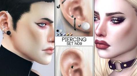 模拟人生4MOD：Piercing Set N09-男女耳钉