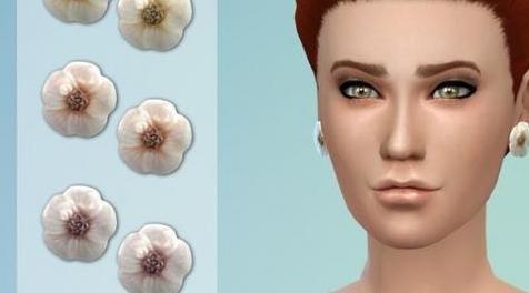 模拟人生4MOD：女性鲜花耳环 by Severinka